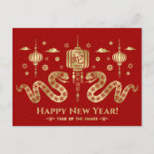 Carte Postale Nouvel an chinois du serpent 2025 (Devant)