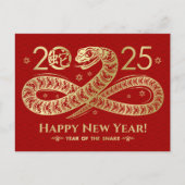 Carte Postale Nouvel an chinois du serpent 2025 (Devant)