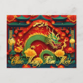 Carte Postale Nouvel An Dragon Vert Vietnamien 2024 HPc (Devant)