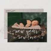 Carte Postale Nouvel An Faire-part de naissance d'amour (Devant / Derrière)