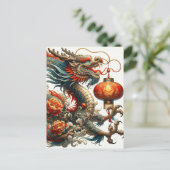 Carte Postale Nouvel An lunaire chinois du dragon, poste (Debout devant)