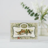 Carte postale Nouvel An Oiseaux vintages (Debout devant)