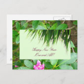 Carte postale Nouvel An Palm Tree et Rhododendron (Devant / Derrière)