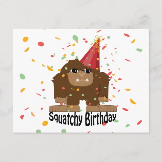 Carte Postale Nouvel anniversaire de la petite Squatcha Bigfoot (Devant)