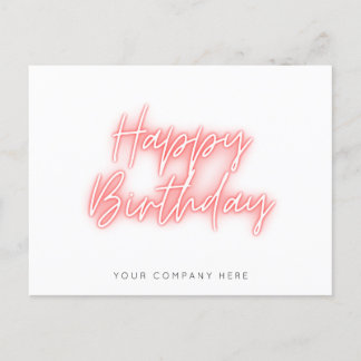 Carte Postale Nouvel anniversaire rose brillant