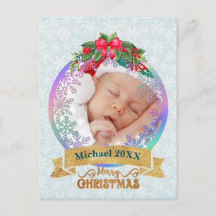 Carte Postale Nouvel état de naissance de bébé Noël, Faire-part 