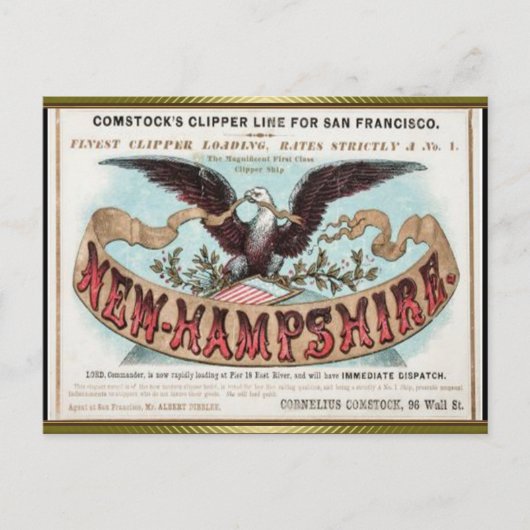 Carte Postale Nouvel Hampshire Clipper (Devant)