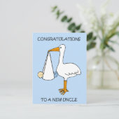 Carte Postale Nouvel oncle à Félicitations pour bébé garçon (Debout devant)