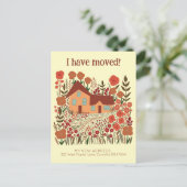 Carte Postale Nouvelle Adresse Accueil J'Ai Déplacé Fleurs Agric (Debout devant)