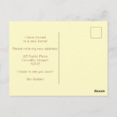 Carte Postale Nouvelle Adresse Accueil J'Ai Déplacé Fleurs Agric (Dos)