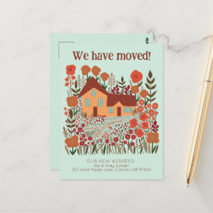 Carte Postale Nouvelle Adresse Accueil Nous Avons Déménagé Fleur