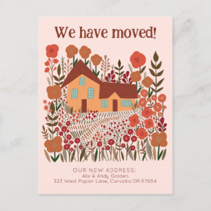 Carte Postale Nouvelle Adresse Accueil Nous Avons Déménagé Fleur