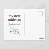 Carte Postale NOUVELLE ADRESSE | Couronne en coton aquarelle (Dos)