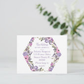 Carte Postale Nouvelle adresse de l'avis de déplacement|Floral v (Debout devant)