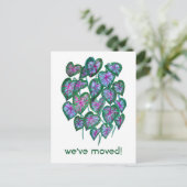 Carte Postale NOUVELLE ADRESSE DE RÉSIDENCE Feuilles de Caladium (Debout devant)