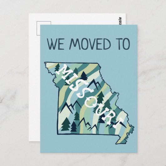 Carte Postale NOUVELLE ADRESSE Déplacement État du Missouri Cart (Devant / Derrière)