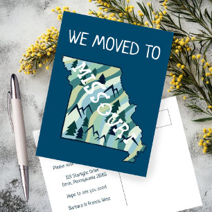 Carte Postale NOUVELLE ADRESSE Déplacement État du Missouri Cart