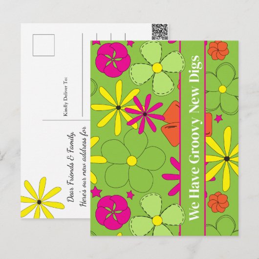 Carte Postale Nouvelle adresse Digs super Déplacement de Faire-p (Devant / Derrière)