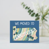 Carte Postale NOUVELLE ADRESSE MAISON Pennsylvanie State Map (Debout devant)
