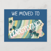 Carte Postale NOUVELLE ADRESSE MAISON Pennsylvanie State Map (Devant)