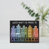 Carte Postale NOUVELLE ADRESSE Maisons de canal d'Amsterdam Colo (Debout devant)
