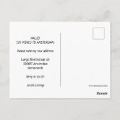 Carte Postale NOUVELLE ADRESSE Maisons de canal d'Amsterdam Colo (Dos)