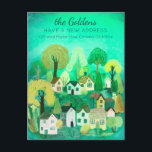 Carte Postale Nouvelle adresse Mote Country Village Art<br><div class="desc">Customisez cette carte de faire-part mobile avec votre propre texte à l'avant et à l'arrière ! Cliquez sur "Personnaliser" ci-dessus pour modifier le texte. Cliquez ensuite sur "modifier à l'aide de l'outil de conception" pour ajuster les polices, les couleurs et les placements. Consultez ma boutique pour en savoir plus ou...</div>