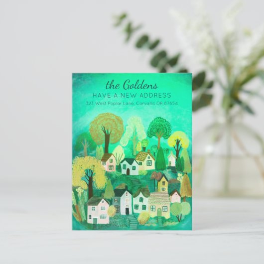 Carte Postale Nouvelle adresse Mote Country Village Art (Debout devant)