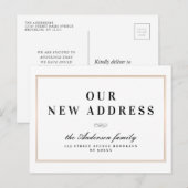 Carte Postale Nouvelle adresse, nouveau cadre doré pour la maiso (Devant / Derrière)