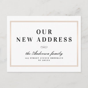 Carte Postale Nouvelle adresse, nouveau cadre doré pour la maiso