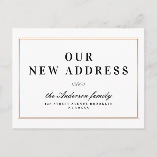 Carte Postale Nouvelle adresse, nouveau cadre doré pour la maiso (Devant)