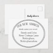 Carte Postale Nouvelle adresse que nous avons déplacée Faire-par (Devant / Derrière)