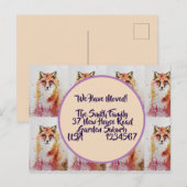 Carte Postale Nouvelle Adresse Red Fox, Nous Démén (Devant / Derrière)