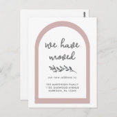 Carte Postale Nouvelle adresse Script moderne avec Botanique sim (Devant / Derrière)