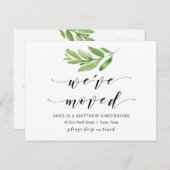 Carte Postale Nouvelle Adresse, Verdure, Faire-part mobile (Devant / Derrière)