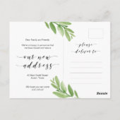 Carte Postale Nouvelle Adresse, Verdure, Faire-part mobile (Dos)