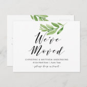 Carte Postale Nouvelle Adresse, Verdure, Faire-part mobile (Devant / Derrière)