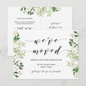 Carte Postale Nouvelle Adresse, Verdure, Faire-part mobile (Devant / Derrière)