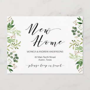 Carte Postale Nouvelle Adresse, Verdure, Faire-part mobile