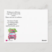 Carte Postale Nouvelle adresse Voiture de Noël classique (Dos)