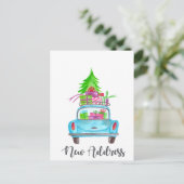 Carte Postale Nouvelle adresse Voiture de Noël classique (Debout devant)