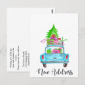 Carte Postale Nouvelle adresse Voiture de Noël classique (Devant / Derrière)