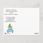 Carte Postale Nouvelle adresse Voiture de Noël classique (Dos)