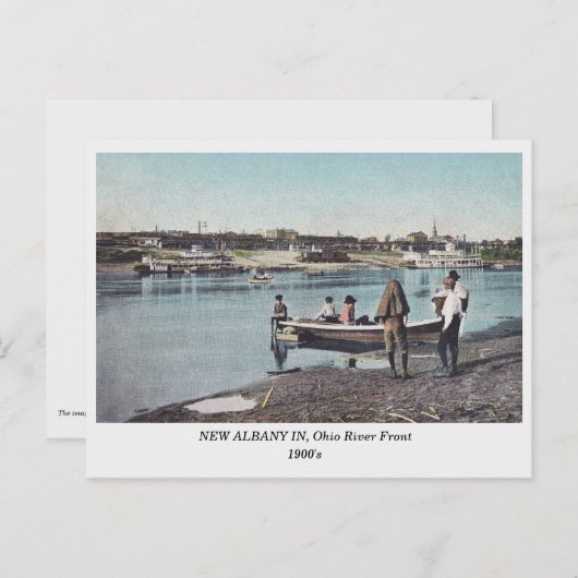 Carte Postale Nouvelle Albany INDIANA, Ohio River Front ancienne (Devant / Derrière)