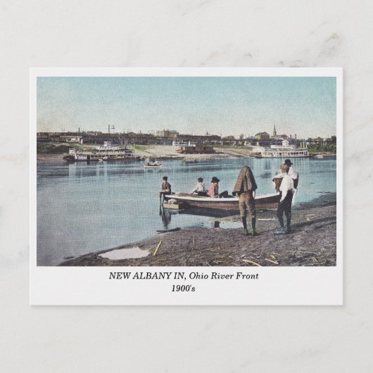 Carte Postale Nouvelle Albany INDIANA, Ohio River Front ancienne (Devant)
