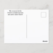 Carte Postale Nouvelle-Angleterre Stick Saison Vermont Photograp (Dos)