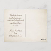 Carte Postale Nouvelle Année 2026 Plage Sable Merci (Dos)