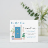 Carte Postale Nouvelle aquarelle d'adresse Nous avons déplacé la (Debout devant)