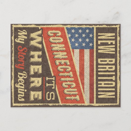 Carte Postale Nouvelle-Bretagne Connecticut (Devant)