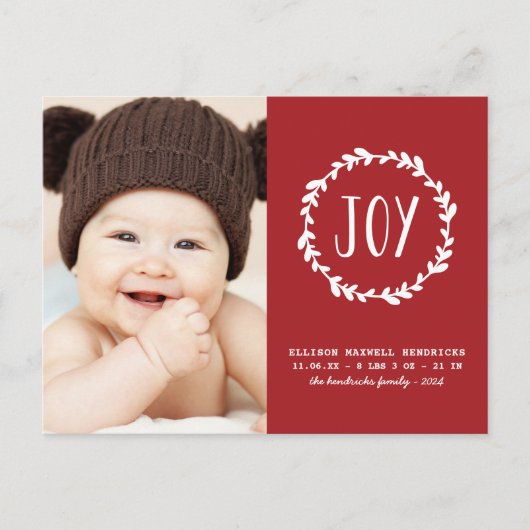 Carte Postale Nouvelle couleur Faire-part de naissance de vacanc (Devant)